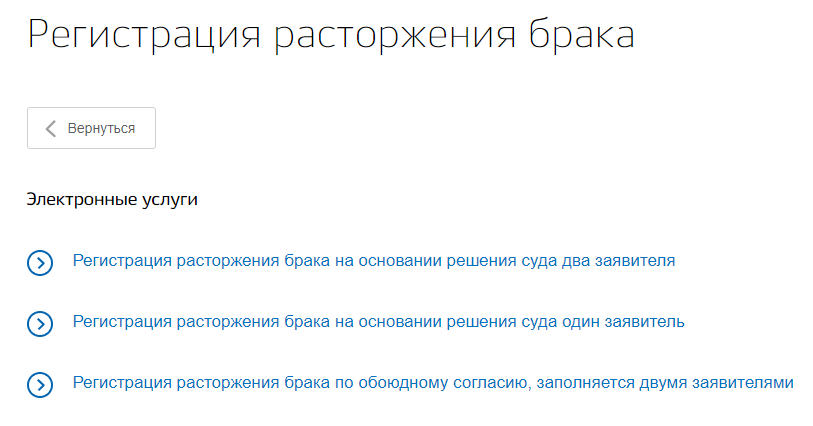 Как подать заявление о разводе через госуслуги в одностороннем порядке без детей образец